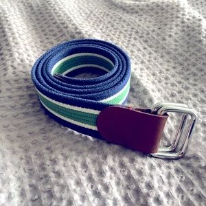 Brooks Brothers Belt. Navy Blue, Green, and White. Size: Medium.